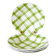 Set of 4 Moulin des Loups soup plates, Scottish model, green tiles, 1950