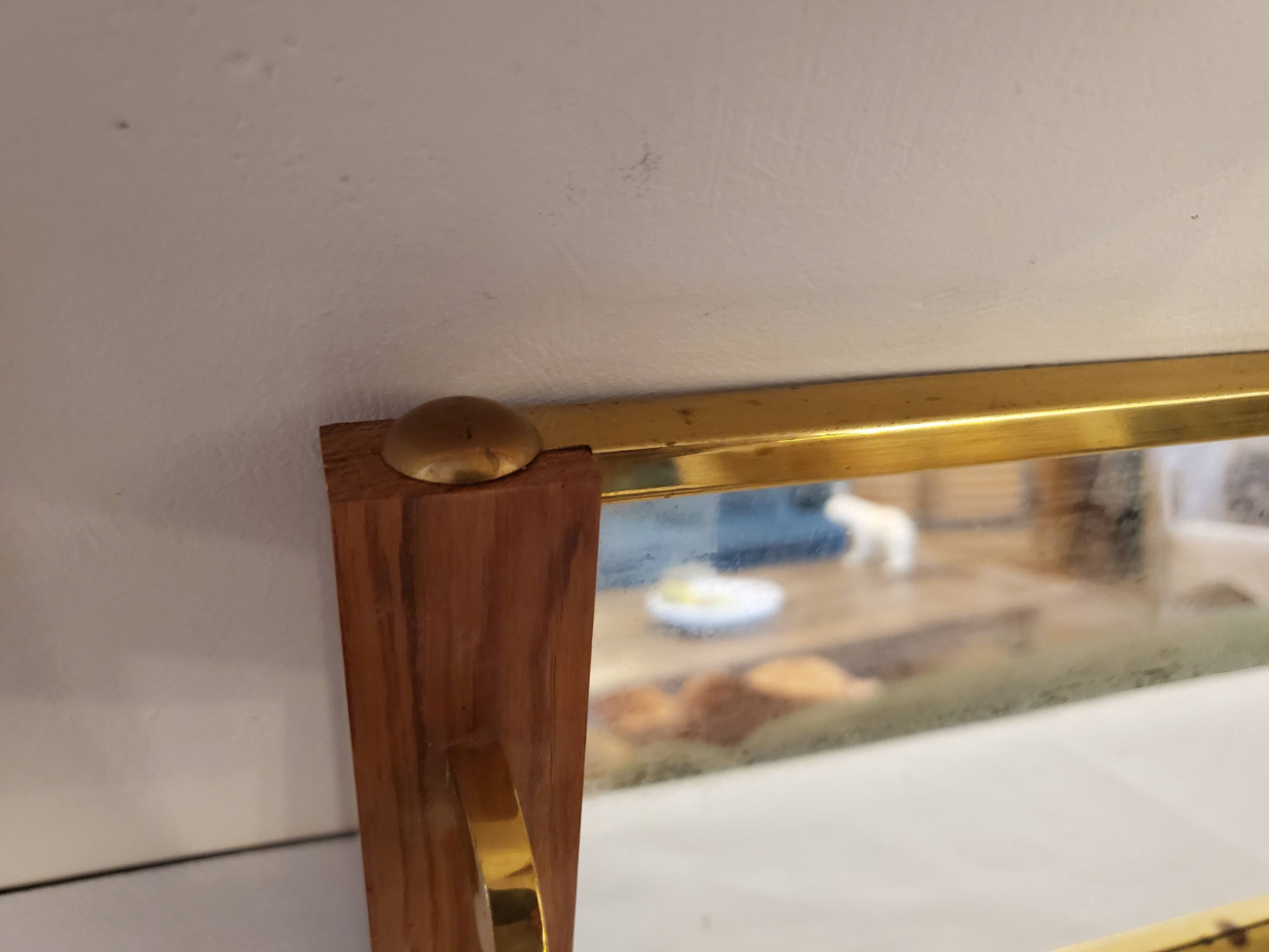 Mirror top 50's wood and brass