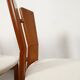 70's brutalist dining chairs in oak with bouclé fabric