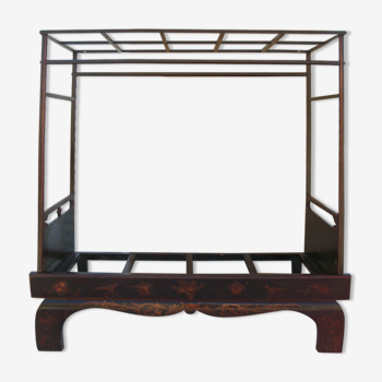 Opium lacquered canopy bed