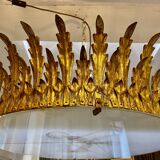 Golden crown chandelier XXL model, Spain 1950