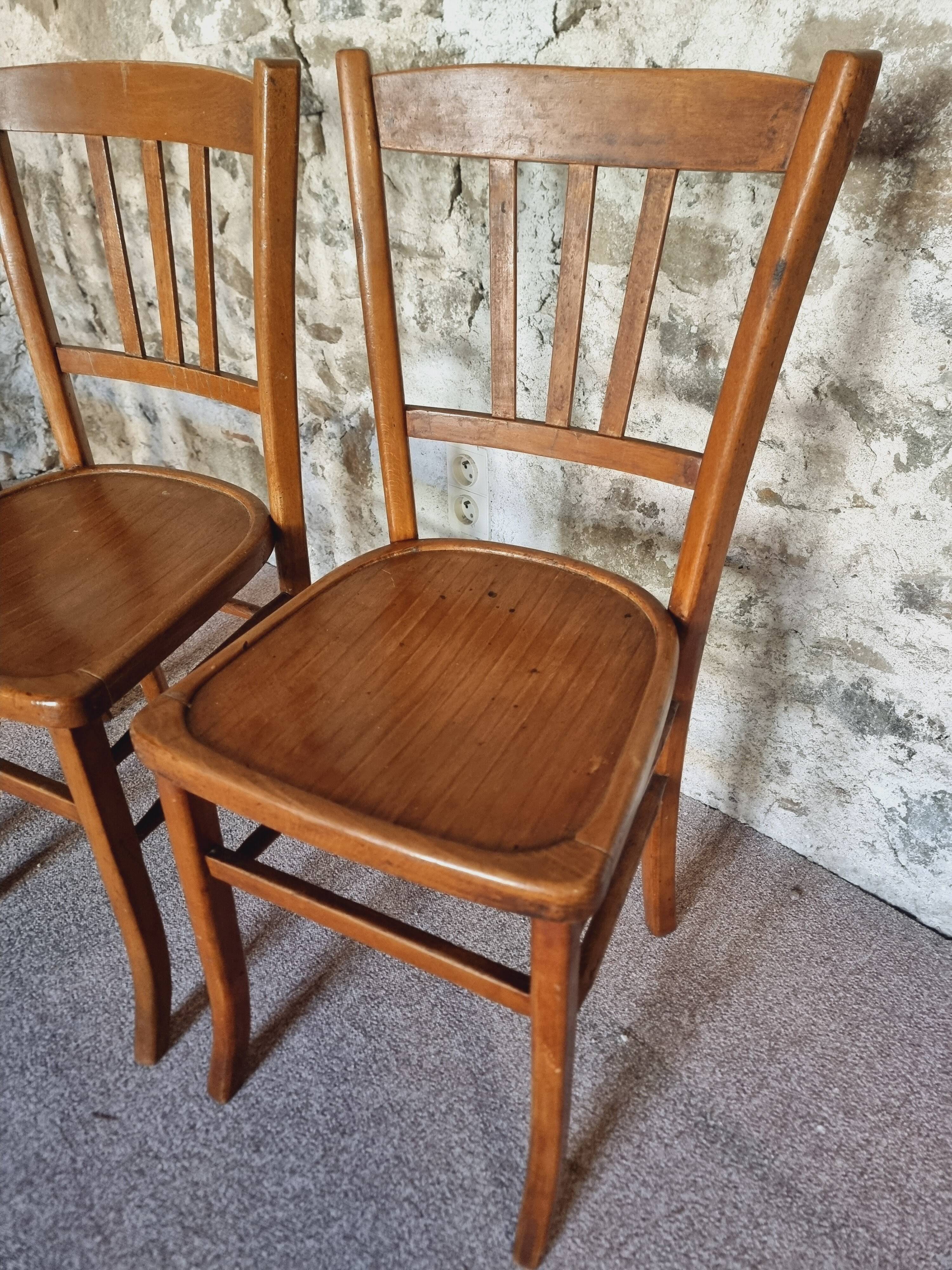 Set of 4 vintage Luterma beech bistro chairs – 1950s