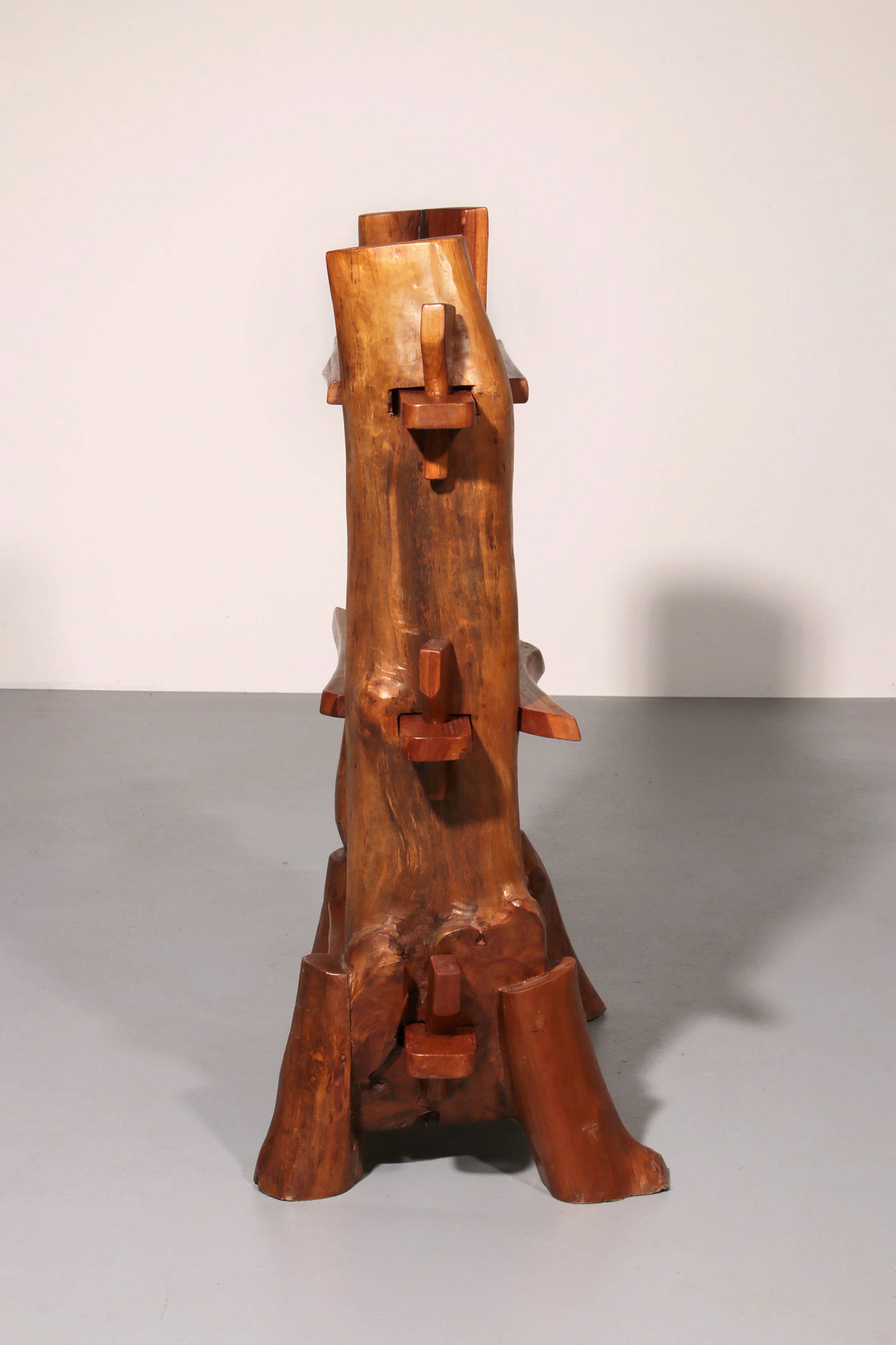 A playful mid-century French wooden bookcase 1960