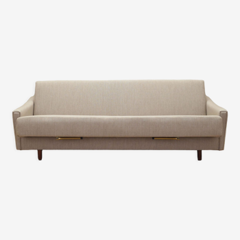 Beige sofa bed, Danish design, 1970s, production: Denmark