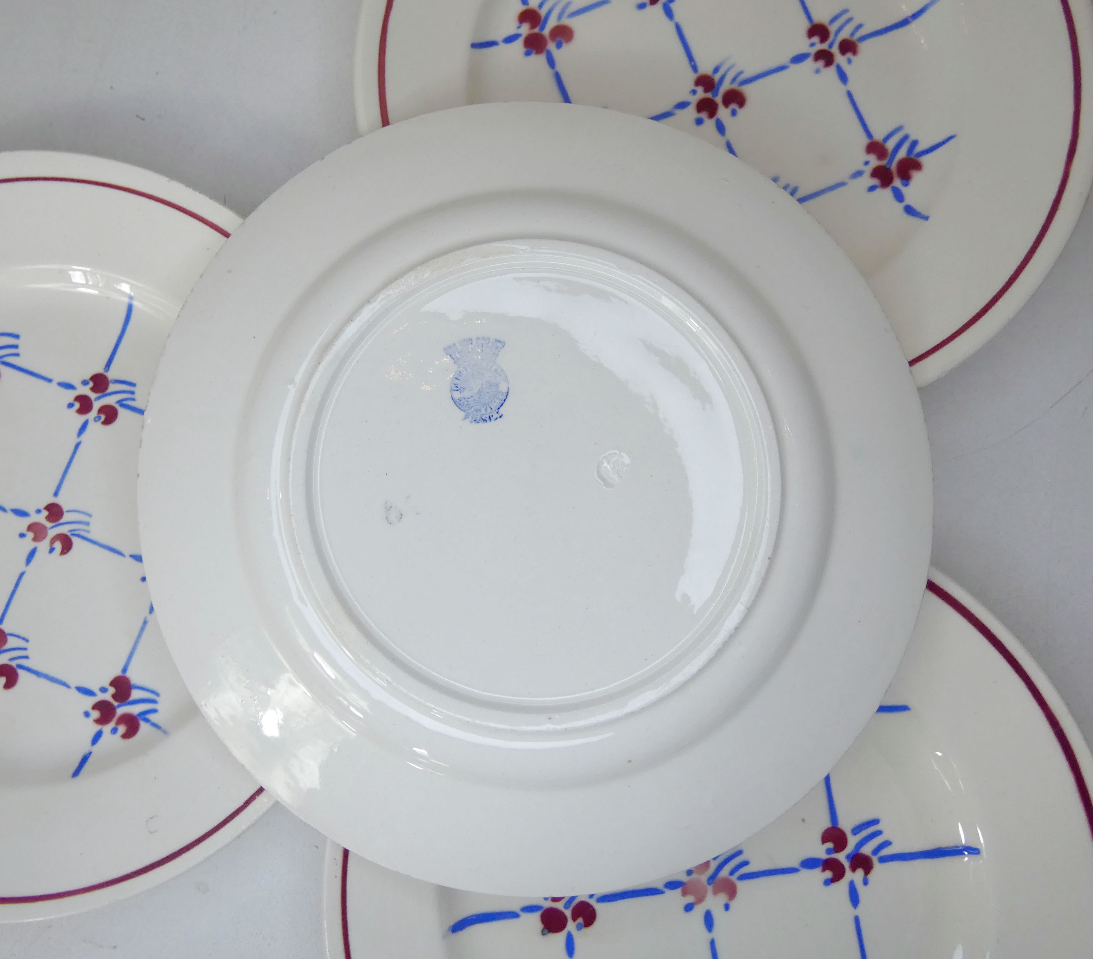 6 vintage Badonviller dessert plates