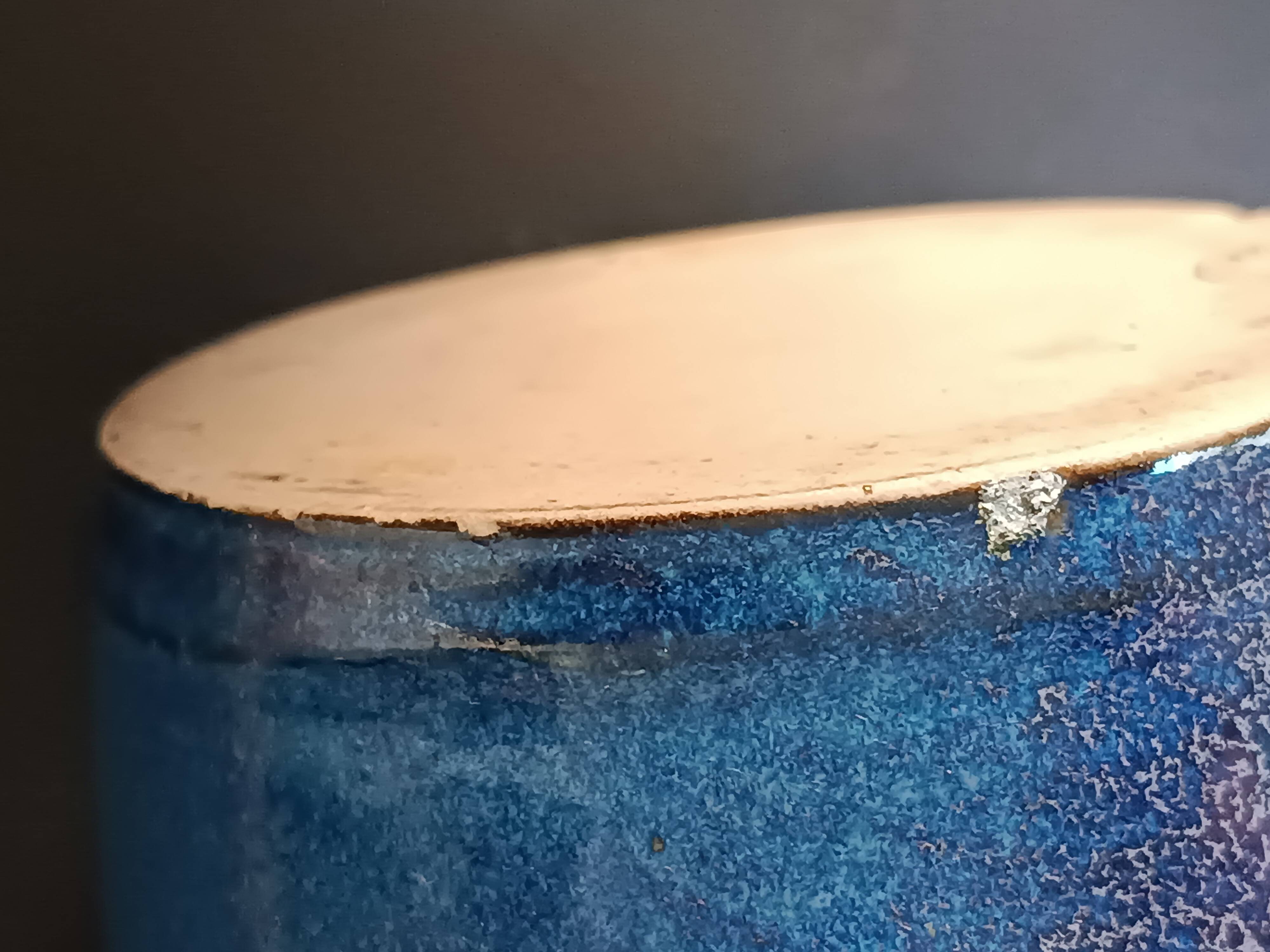 Blue stoneware jug La Combe du Lac Lamoura