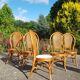 Lot 5 rattan chairs and canning 70s