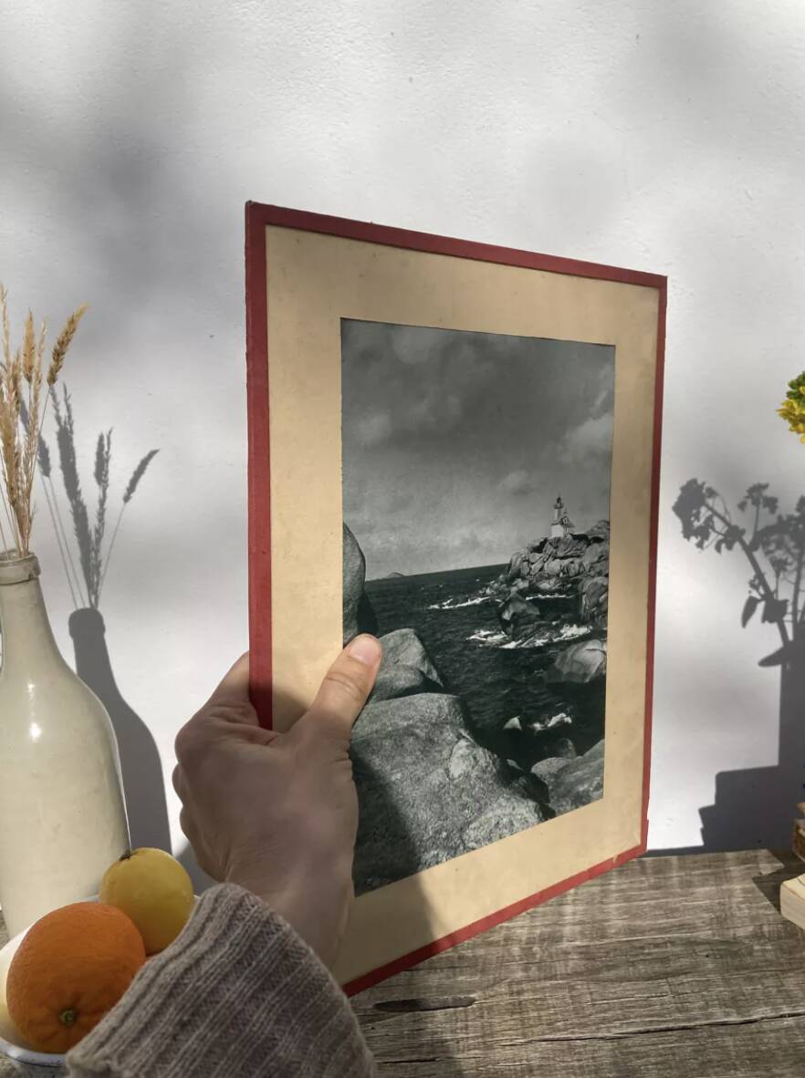 Black and white Brittany lighthouse photographic print