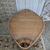 Table basse rotin et verre