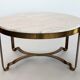 Italian mid-century brass and travertine marble coffee table, 1970