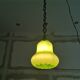 Mid-century portuguese green opaline glass hanging lamp 1960s
