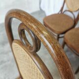 Set of 4 Vintage Bentwood Dining Chairs: Cane Back, Thonet Style