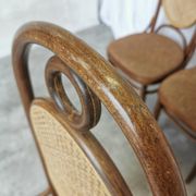 Set of 4 Vintage Bentwood Dining Chairs: Cane Back, Thonet Style