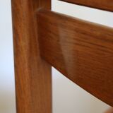 4 vintage brutalist chairs, reupholstered in cotton/linen.