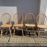 vintage chair with bars style ercol - natural wood