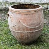 Large turned terracotta jar, 19th century