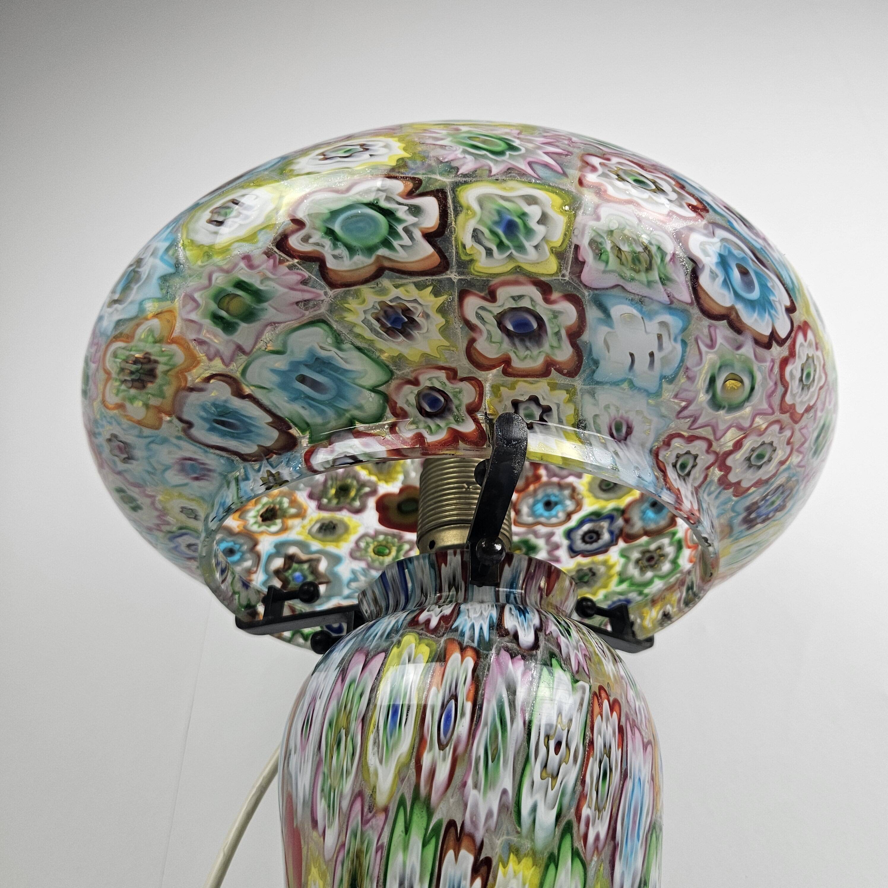 Fratelli Toso "Millefiore" Table Lamp in Murano Glass, Italy 1950's