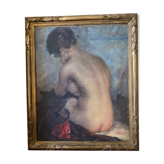 Henri Moreau's 1919 Painting Woman in the Bath