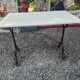 Bistro table top marble foot cast iron