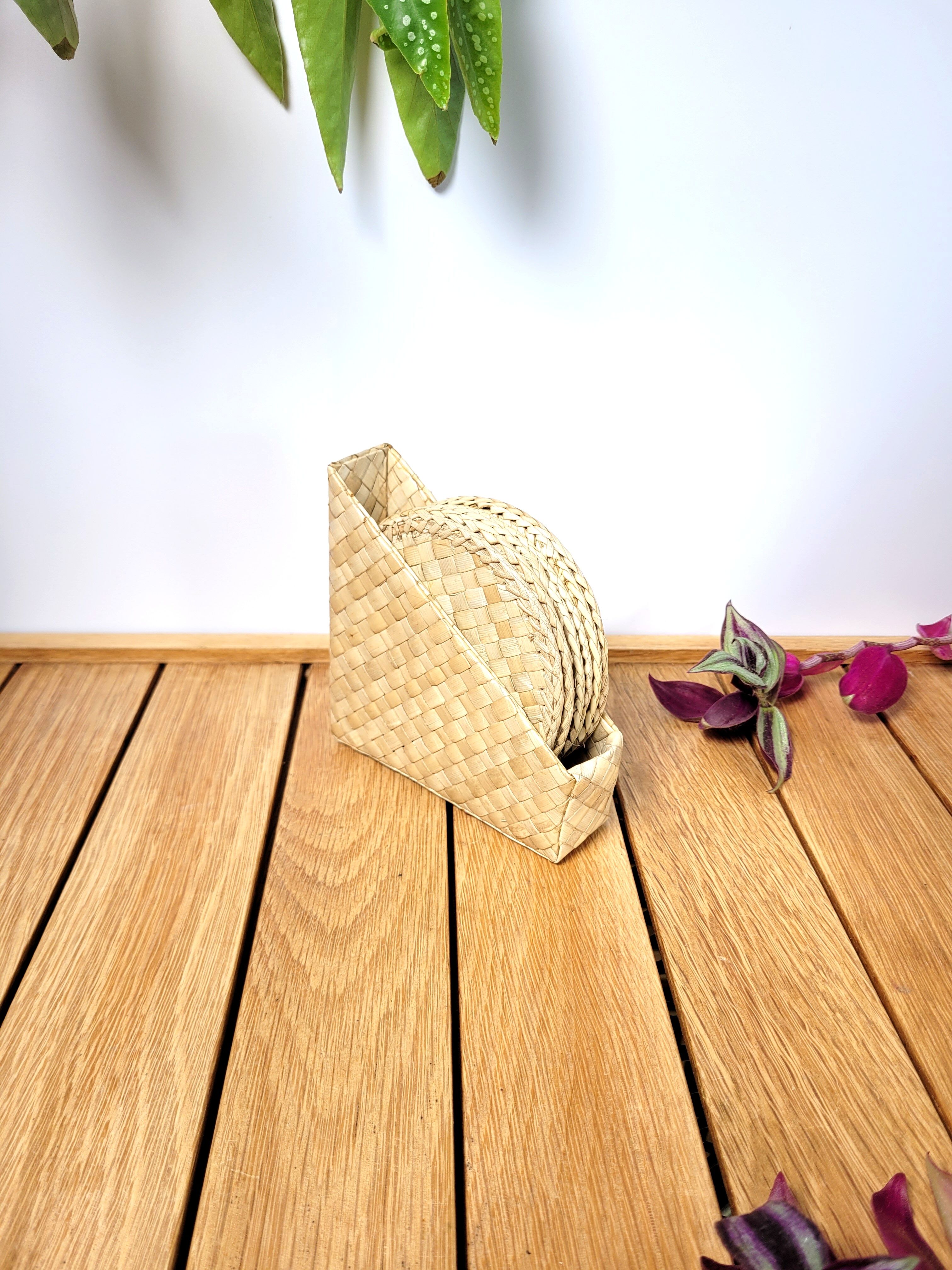 Set coasters raffia