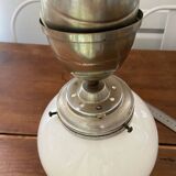 Opaline ball pendant light vintage 50s/70s