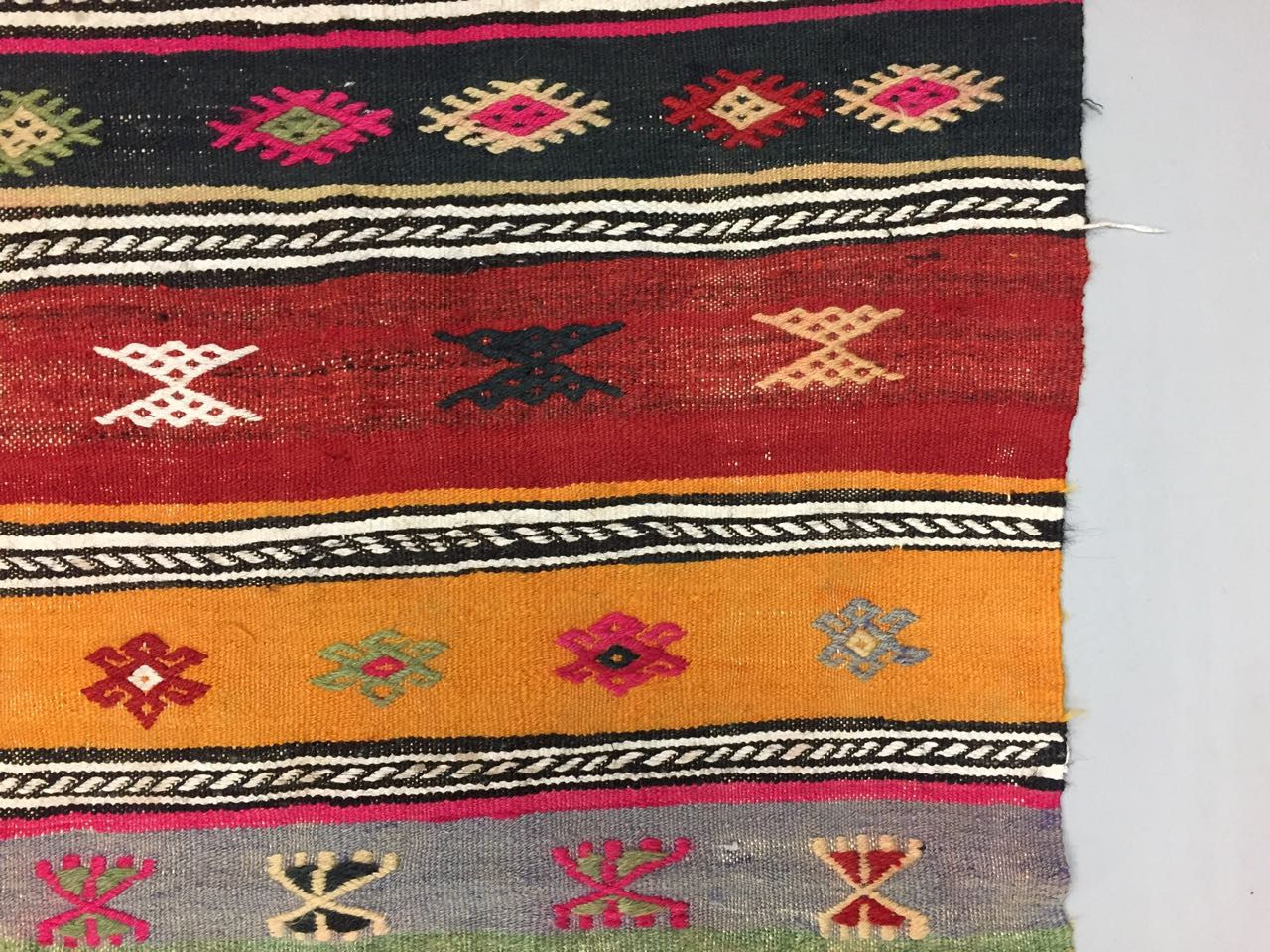 Colourful Vintage Turkish Kilim Kelim Rug 290x166 cm shabby chic wool boho Large