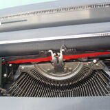 Typewriter in very good condition revised japy inter with his satchel