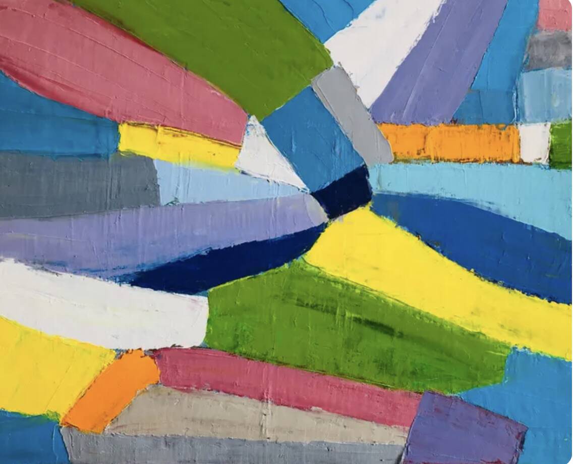 Abstract painting with knife oil