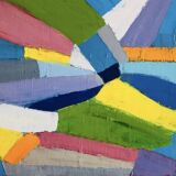 Abstract oil painting with a knife