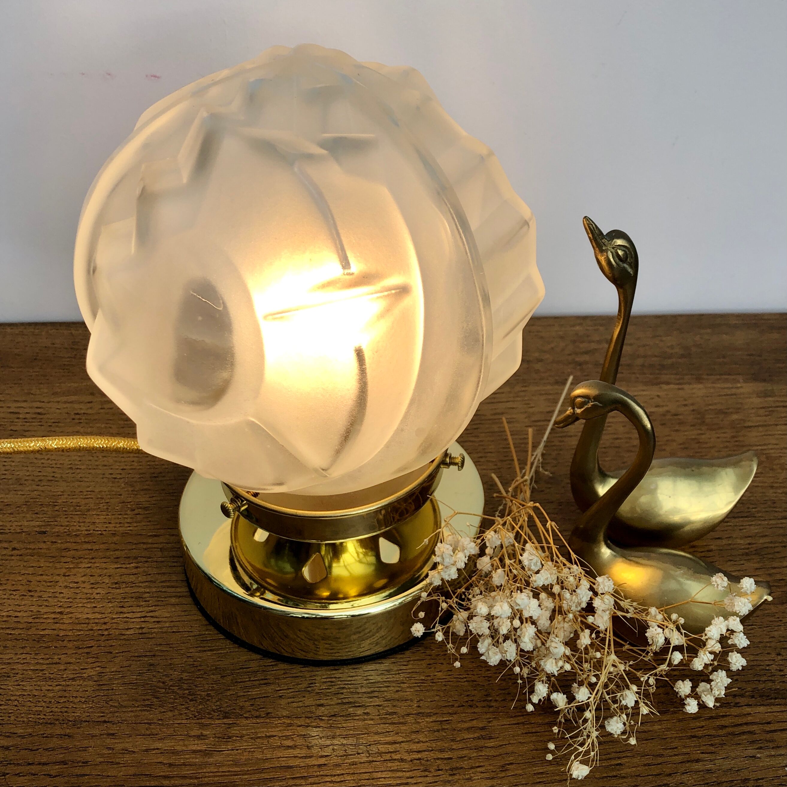 Vintage art deco globe installation lamp