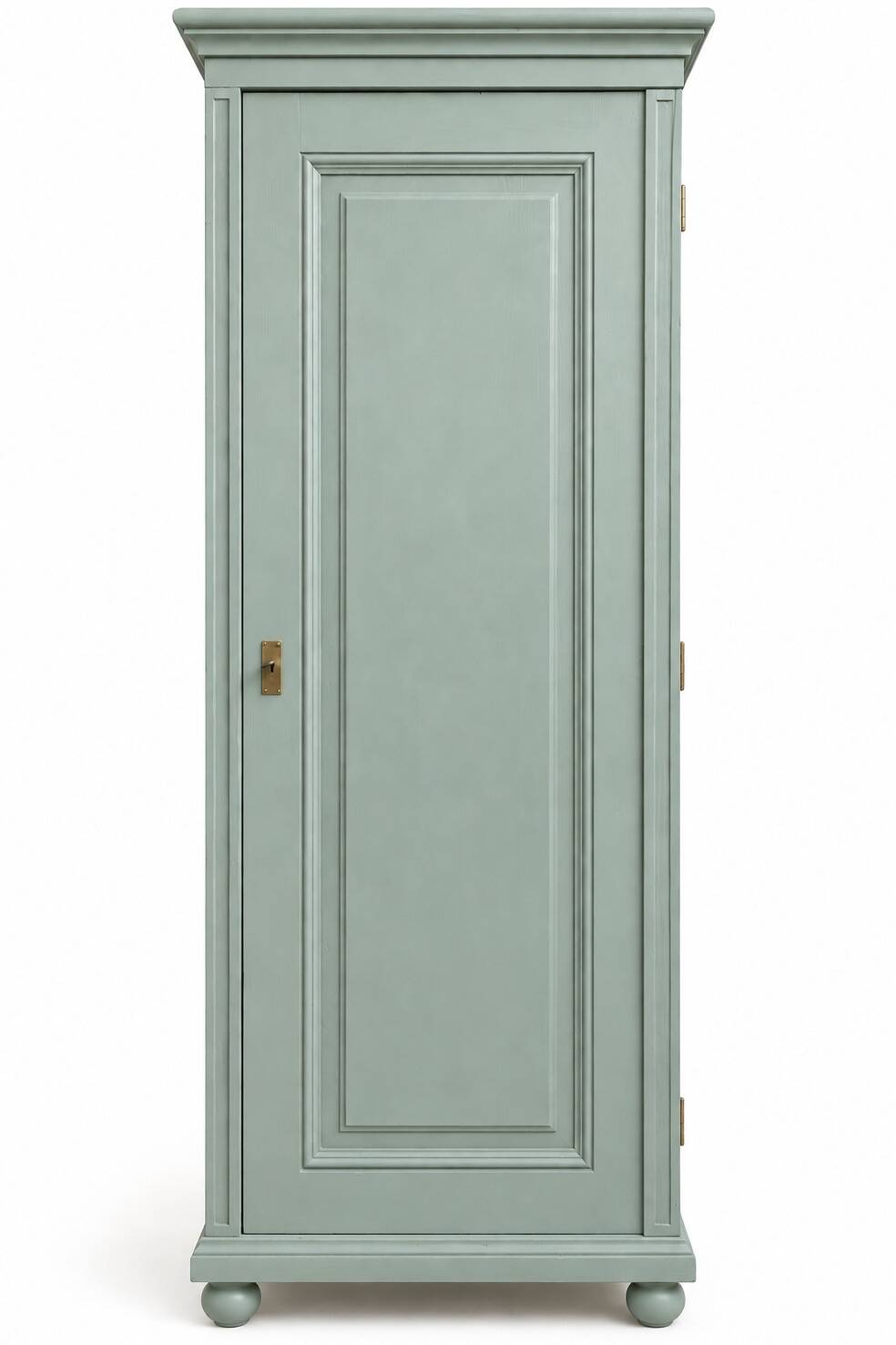 Parisian bonnetière, solid pine, Art Deco, renovated, grey-green.