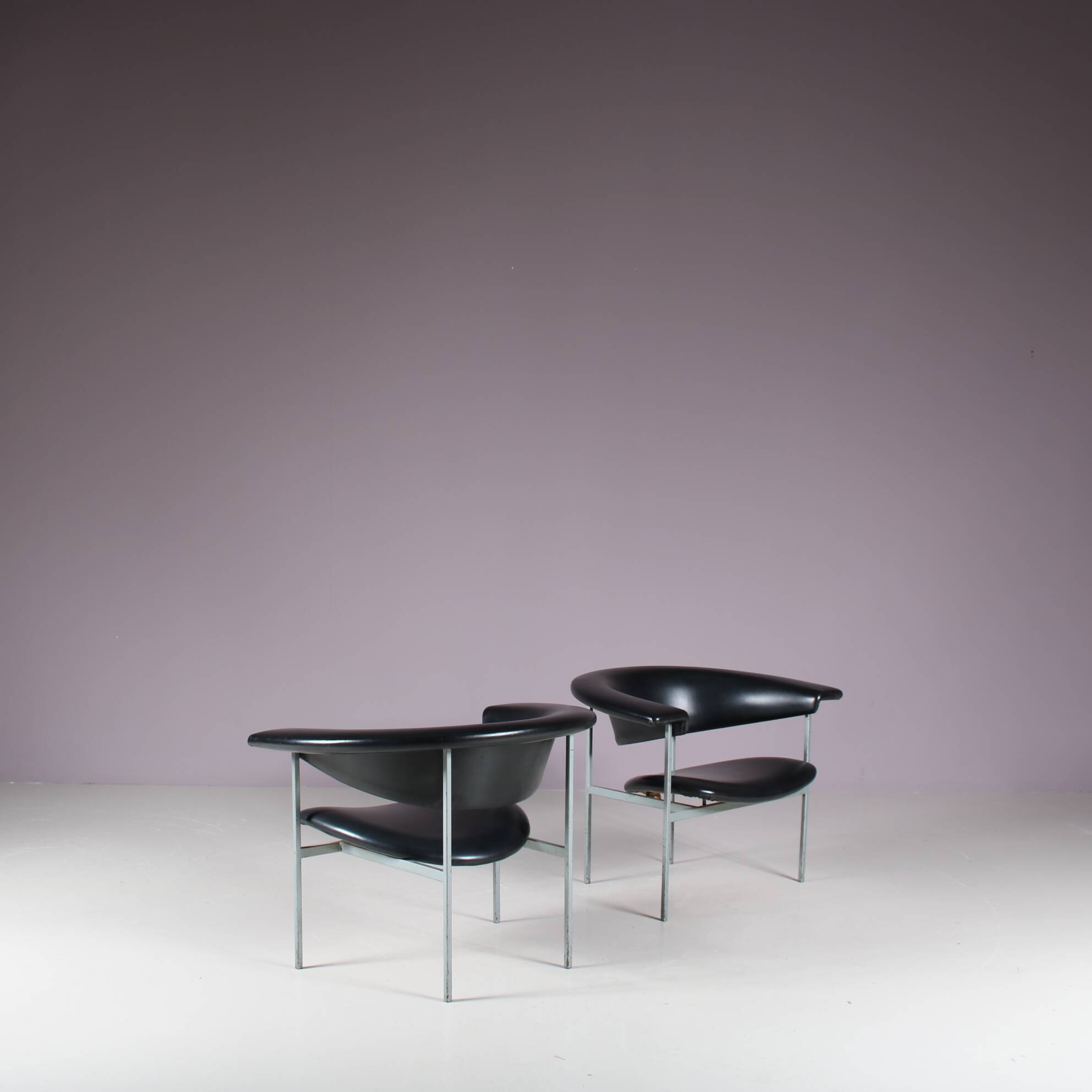 1960s Pair of “Meander Gamma” Chairs by Rudolf Wolf for Gaasbeek & Van Tiel, Netherlands