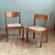6 vintage 70s solid elm chairs