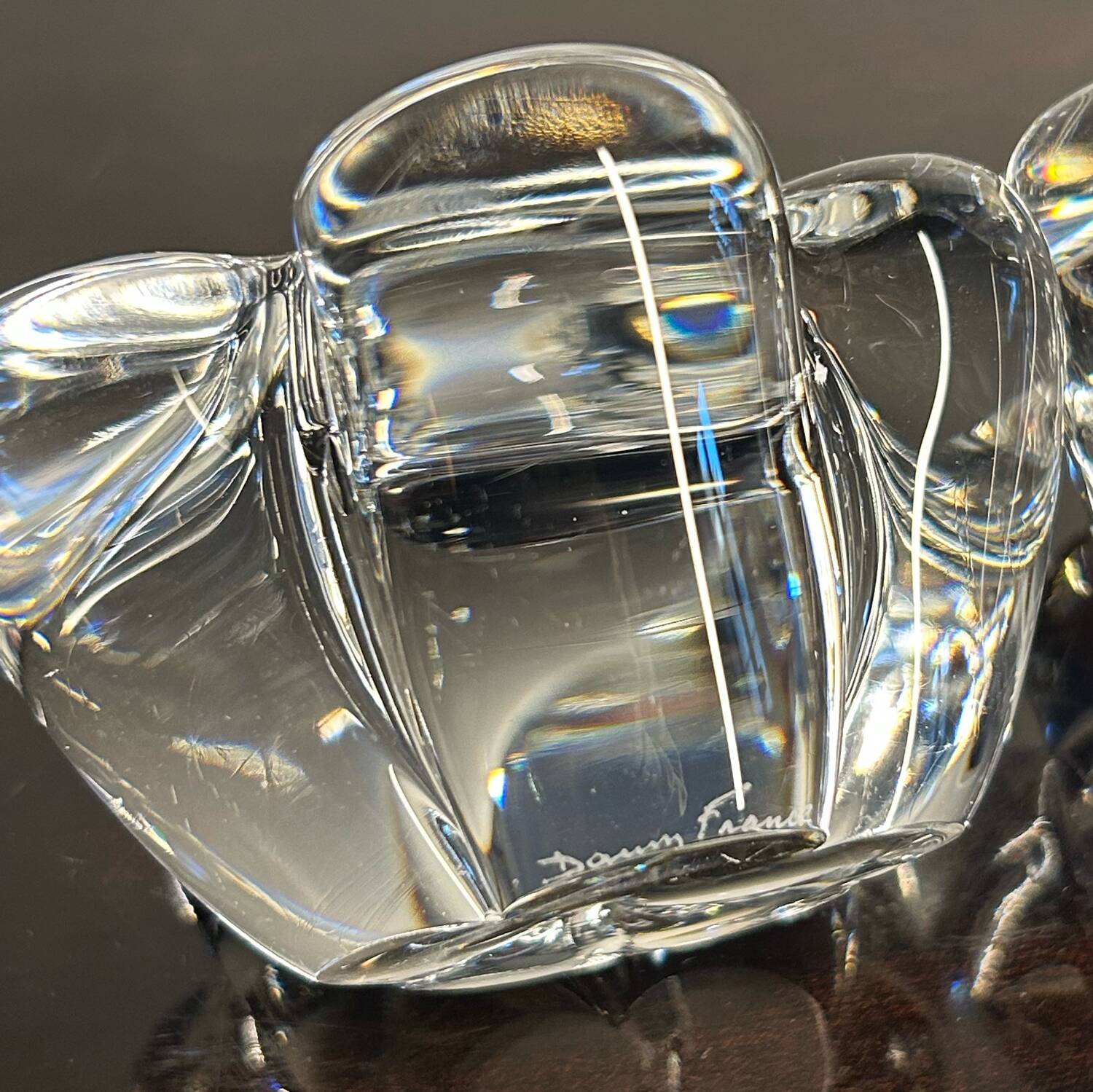 Daum crystal candle holders from the 60s
