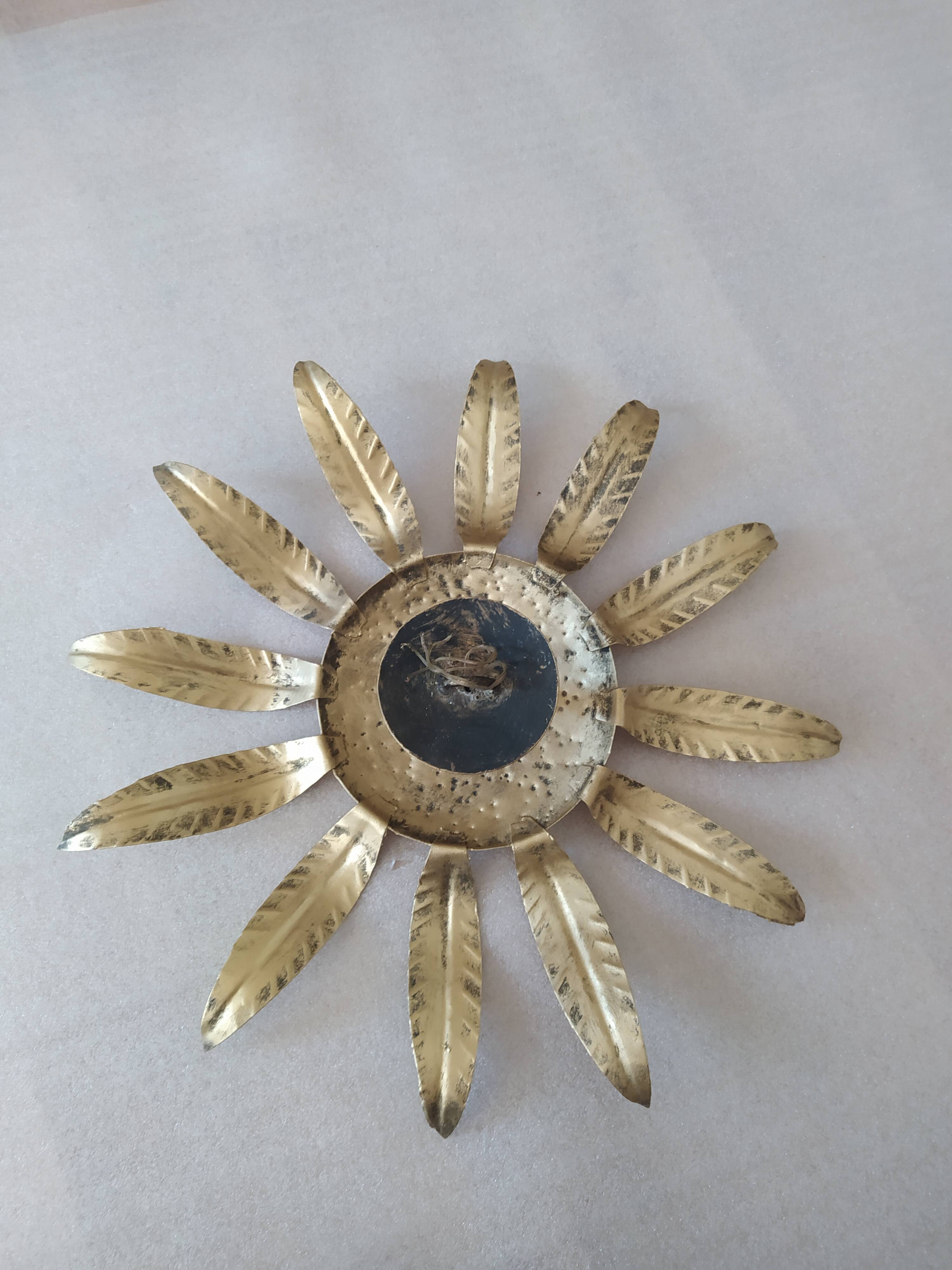 Vintage sun ceiling light