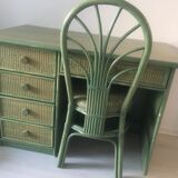 Rattan desk and chair