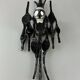 60's 70's brutalist wall lamp iron & glass wall sconce design