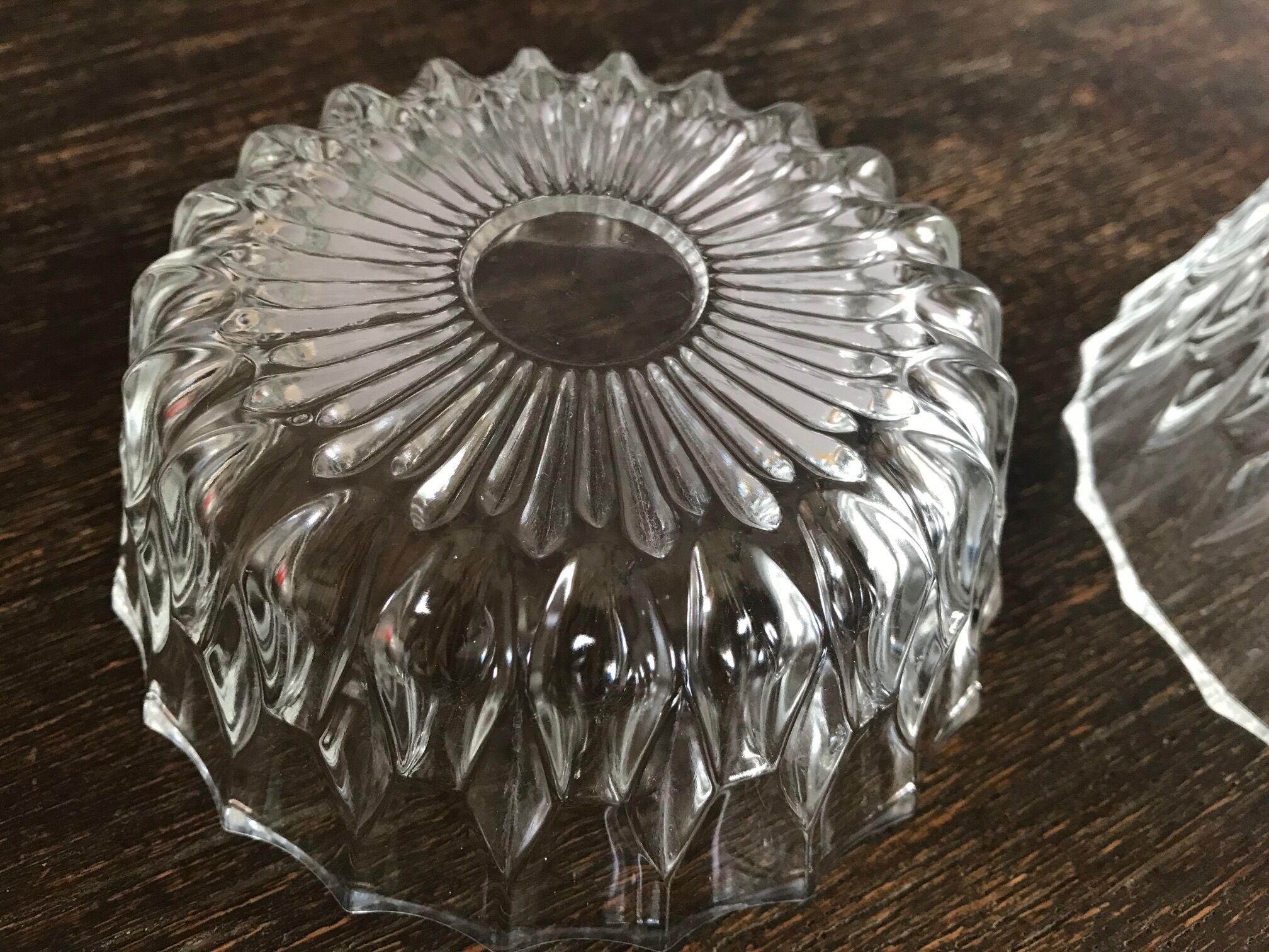 Set of two glass bowls