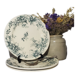 Flat plate of the earthenware factory of Salins model Cyclamen