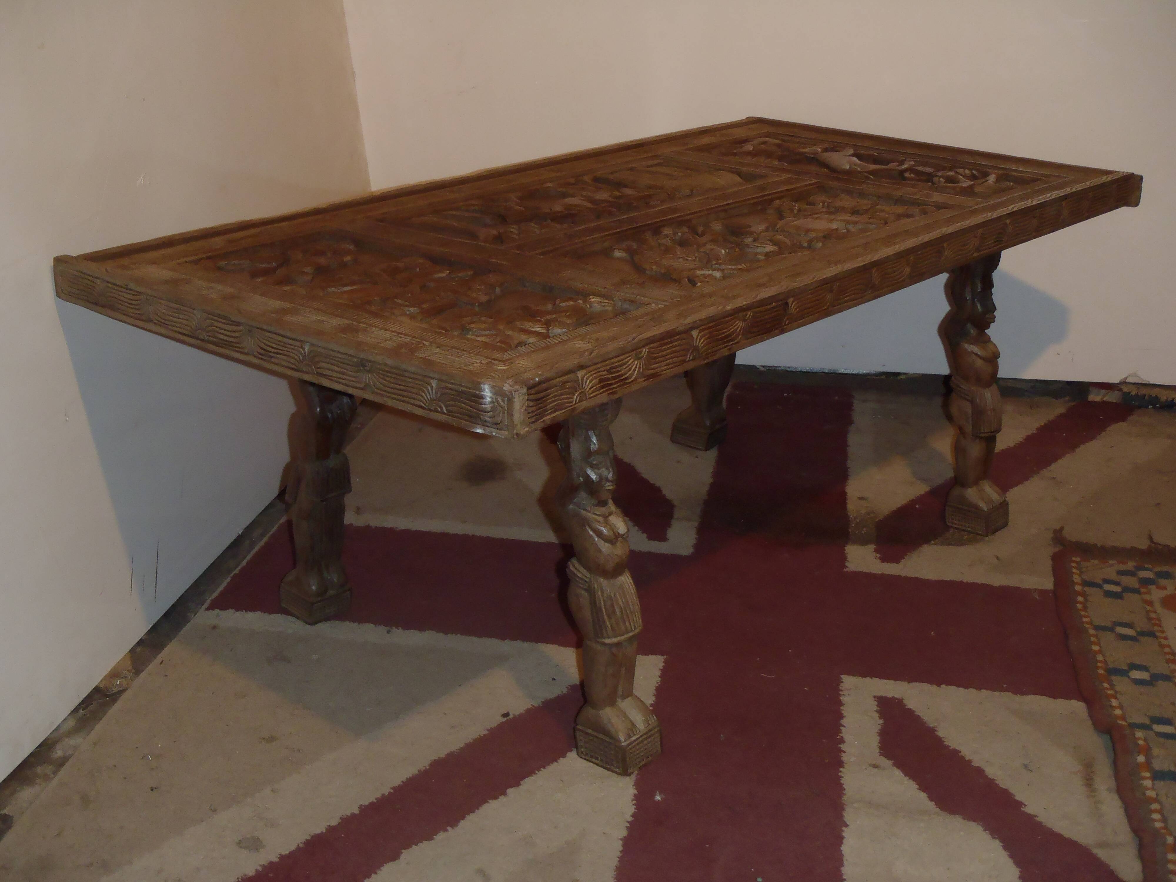 Indonesian table entirely hand carved