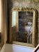 Gilded wood fireplace mirror with pediment, height 142