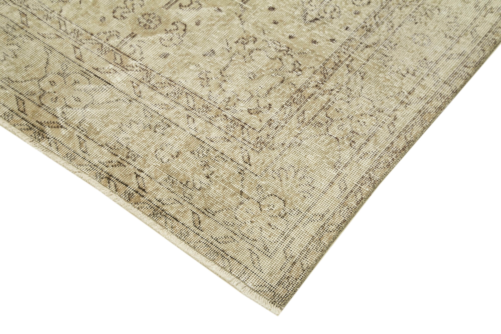 Hand-knotted one-of-a-kind turkish beige carpet 198 cm x 294 cm