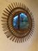 Miroir soleil rotin vintage années 60 48cm