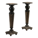 Antique ebonised wood and mother-of-pearl columns, 19th century