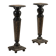 Antique ebonised wood and mother-of-pearl columns, 19th century