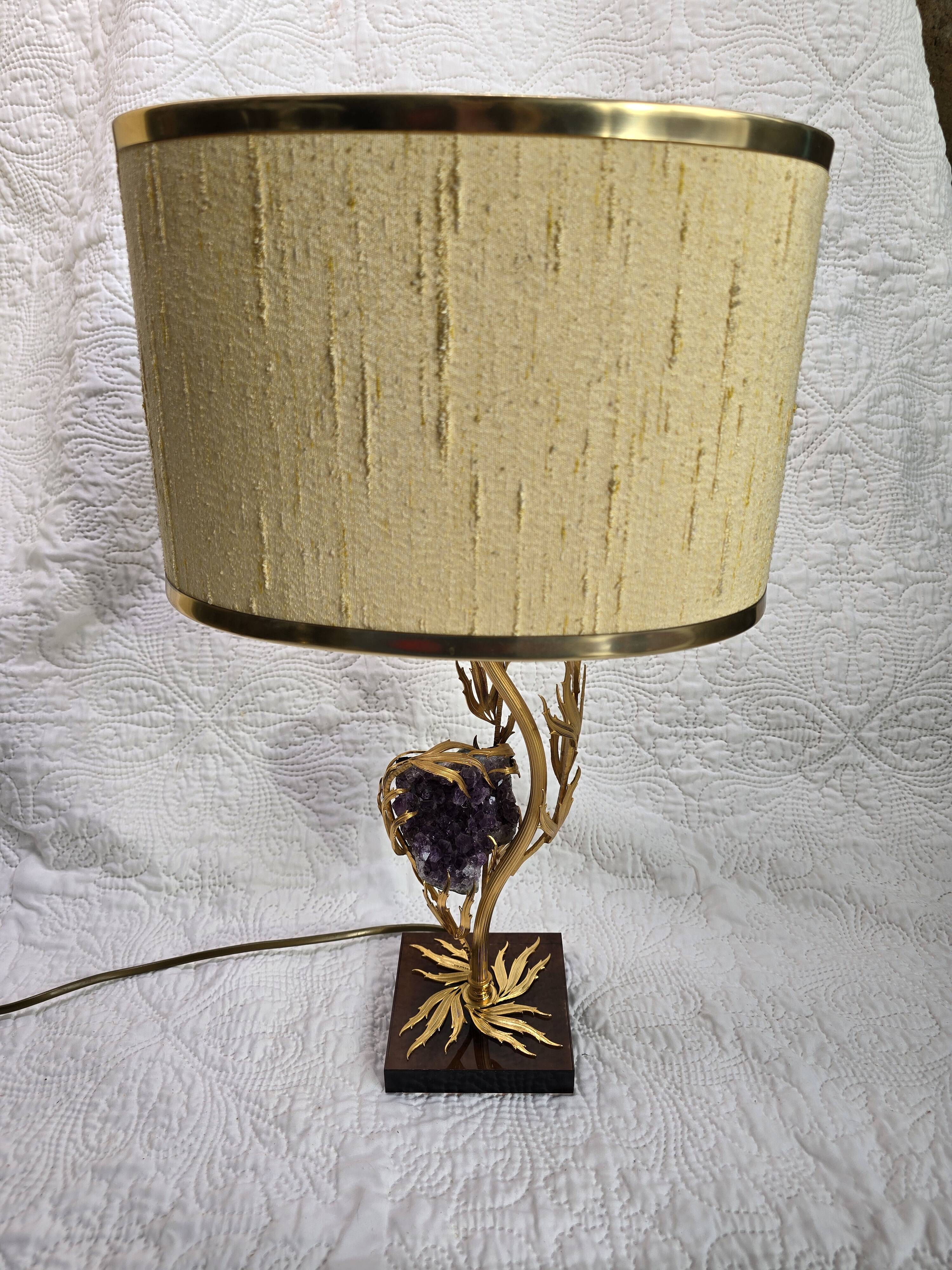 Lamp with amethyst inlay "Lucifer" by Willi Daro