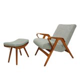 Ensemble de deux fauteuils Tatra avec repose-pieds, années 1950-60, Tchécoslovaquie