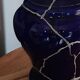 Handcrafted table lamp, ceramic base and Kintsugi with pure silver.