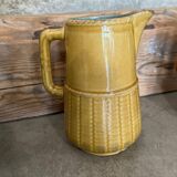 Old pitcher - vintage jug / ceramic slip Sarreguemines