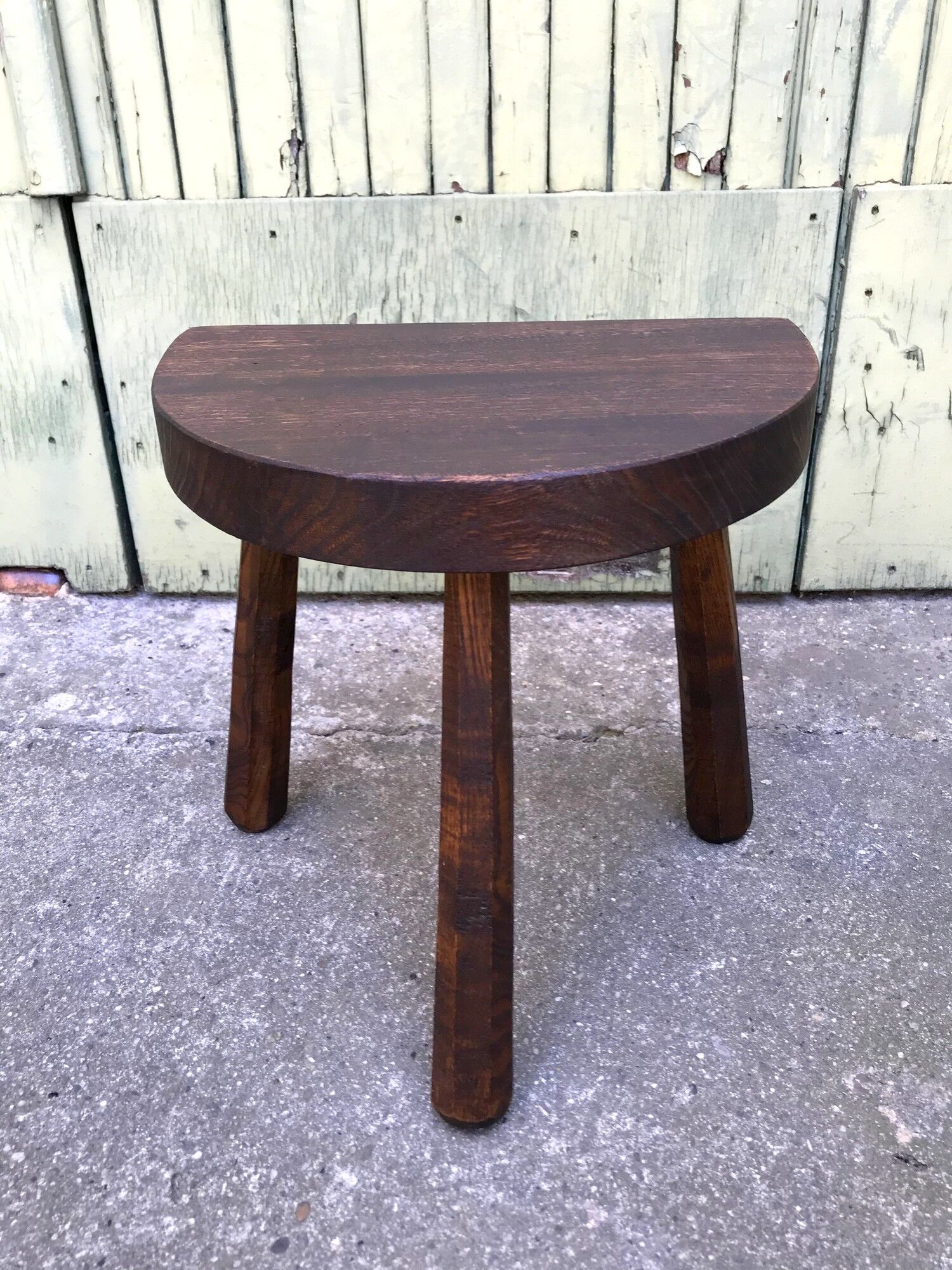 Vintage solid wood tripod stool